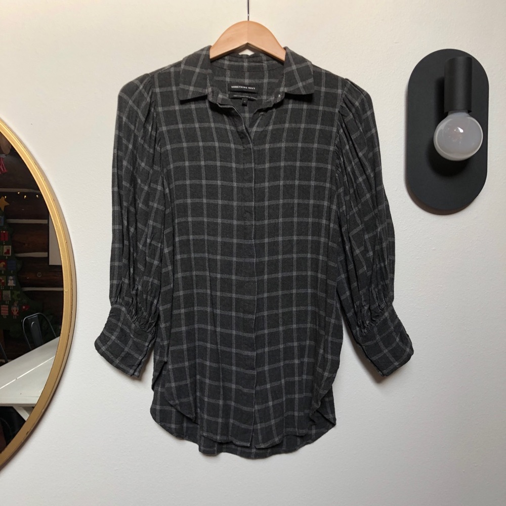 Something Navy button down shirt